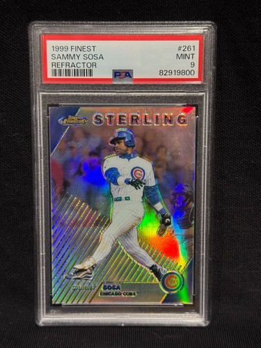 SAMMY SOSA CUBS 1999 TOPPS FINEST #261 STERLING REFRACTOR GRADED MINT PSA 9