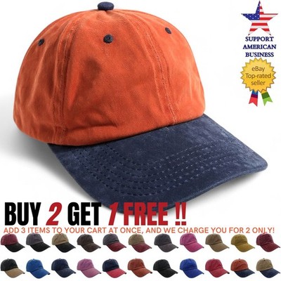 Men Baseball Cap Washed Cotton Polo Style Caps Plain Adjustable Dad Hat Women