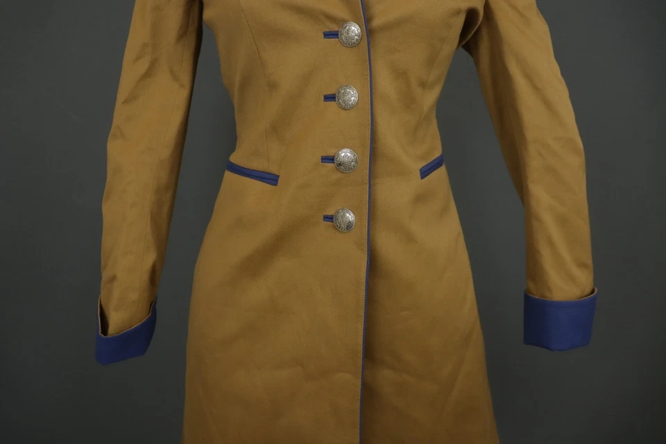 Chaqueta Blazer Habsburgo Marrón Algodón Manga Larga Muesca Solapa Cuatro Botones Talla 34 Foto 3 de 4