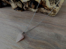Rose Quartz Necklace Pointed Pendant Reiki Healing Necklace 18" Chain