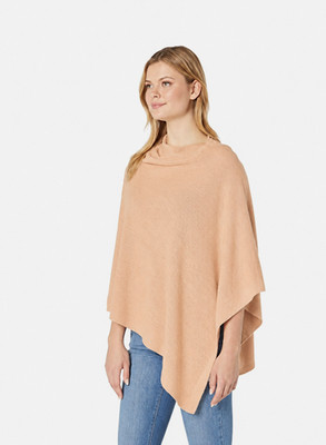 NWT One Size Eileen Fisher Organic Peruvian Cotton Boxy Poncho Assymetric 