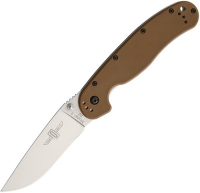 Ontario RAT I Linerlock Coyote 3.5'' D2 Brown Nylon Folding Knife