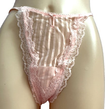 VICTORIA'S SECRET String Thong Panty VS Sheer Heritage Angel Pink XL  GH416 