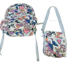 Vera Bradley BUTTERFLY BY XL Backpack with Deluxe Lunch Bunch GREAT COND