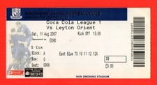 2007/08 SOUTHEND 1-2 LEYTON ORIENT  11.08.07 LEAGUE ONE  ATT. 9,828  NEAR MINT*
