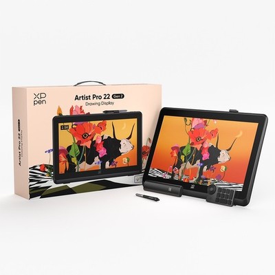 XPPen Artist Pro 22 (Gen 2) 2.5K QHD Graphics Drawing Tablet X3 Pro Stylus Used