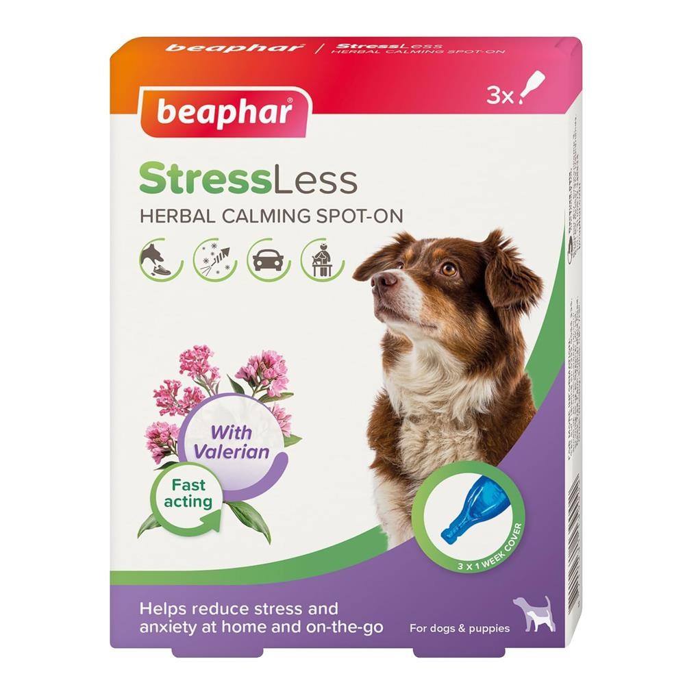 Beaphar Calming Spot On for Dog Puppy Pet Reduces Stress  and Anxiety