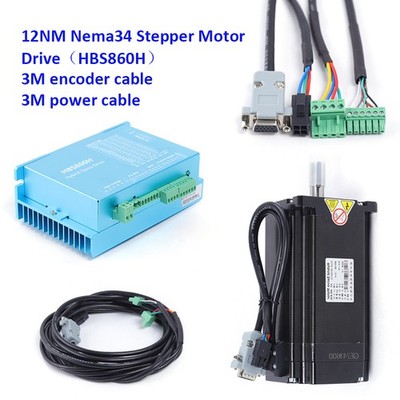 12Nm Nema 34 Closed Loop Schrittmotor Encoder 8A & Treiber 86HBS120