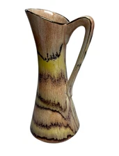 Bay Keramik West Germany Drip Glaze Pitcher Vase Fat Lava MCM 7”