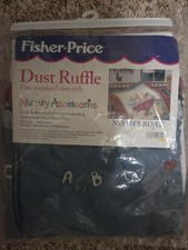 Vintage 90s Fisher Price Noah  s Arc Animals Crib/Toddler Bed Dust Ruffle Nursery