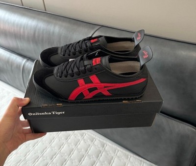 1183C102-004 Onitsuka Tiger Mexico 66 Black Classic Red mens size 7-11
