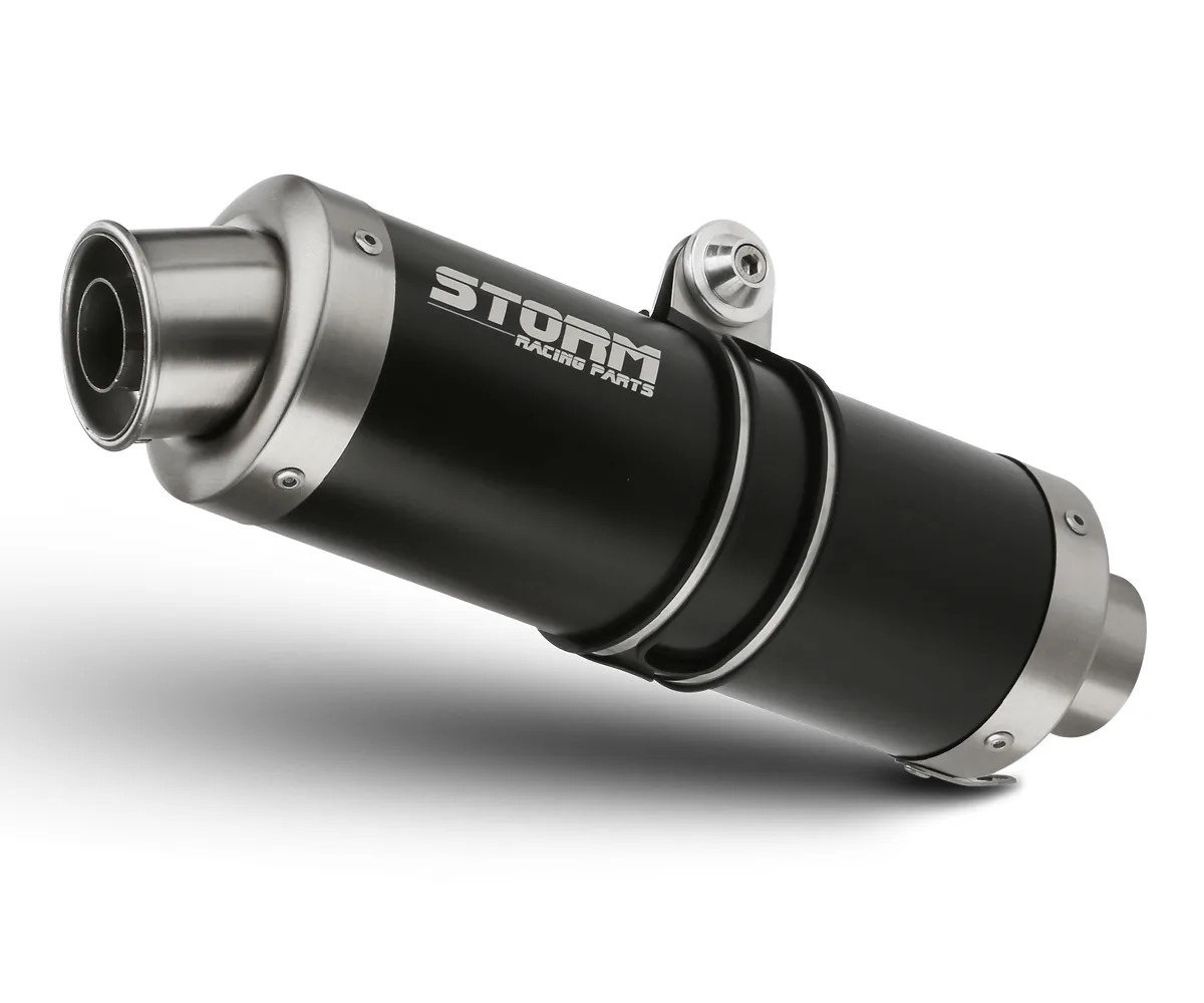 Exhaust Storm by Mivv Muffler Oval Nero Steel Suzuki Gsf 1200 Bandit 1996 > 2000