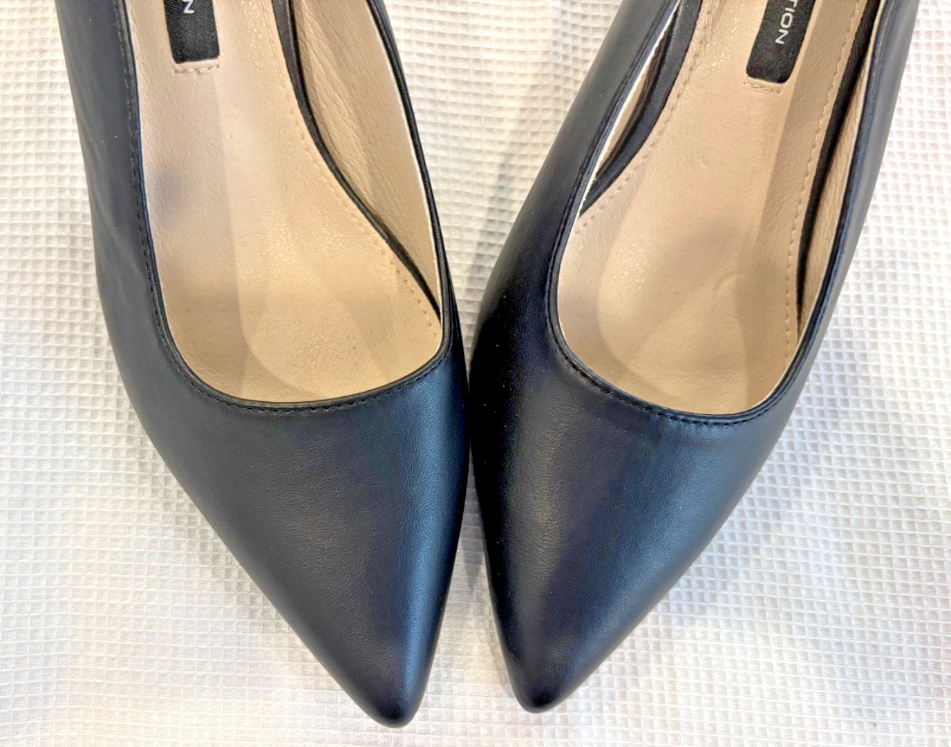 French Connection Solid Black Pointed Toe Slingba… - image 5