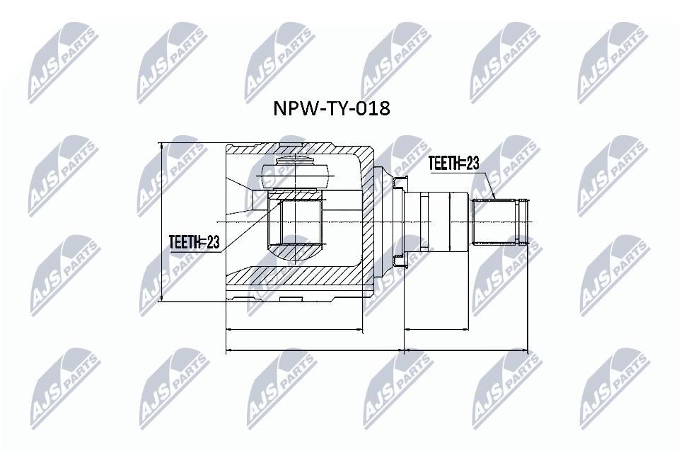 NTY CV Joint Shaft Kit NPW-TY-018 For Toyota Front Right Gear-Side