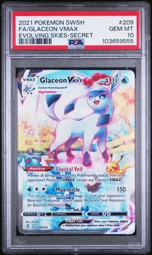 Pokemon Evolving Skies Glaceon VMAX 209/203 PSA 10 GEM MINT