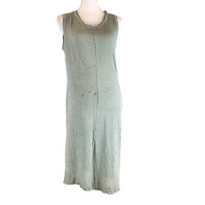 Pete & Greta Women's SIZE S Green Sleeveless Linen Summer Dress Johnny Was FLAW