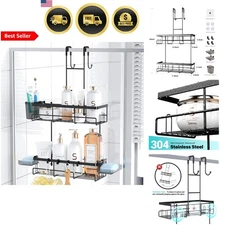 Shower Caddy Hanging Over Door Rustproof Organizer with 6 Compartments