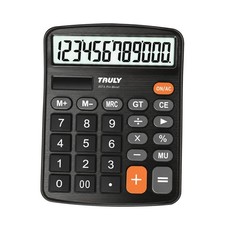 TRULY 12-Digit Desktop Calculator with Large Display, Big Buttons, Dual Black
