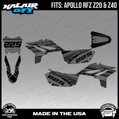 Graphics Kit for Apollo Z20 Z40(RFZ Z 20 40) Split Series - Smoke
