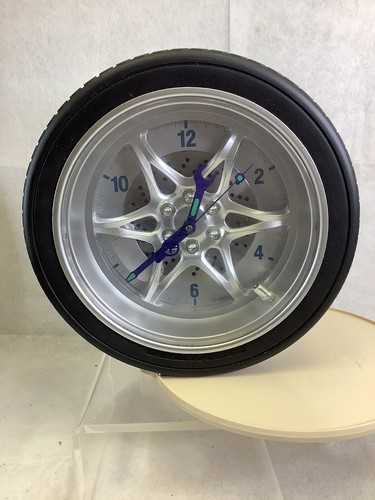 14" Tire Rim Wall Clock Car Wheel Garage Decor Wrench Screwdriver Hands Quartz