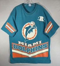 Vintage Miami Dolphins Shirt Mens XL Blue NFL Football Salem Sportswear 90s
