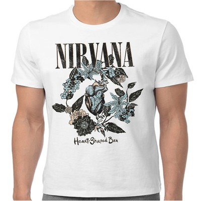 Offizielles Nirvana T-Shirt Herzförmiger Karton Neu Herren Weiß S M L XL XXL