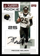 2007 Playoff NFL Playoffs #145 Reggie Nelson Signatures Red #/100