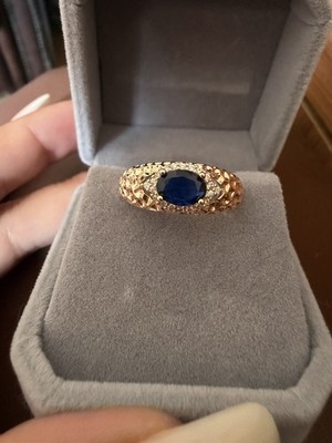 585 RG Rotgold plattiert Walzgold Ring UK Größe O USA Größe 7 Durchmesser 17,53