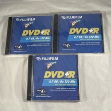Lot Of 3 Fujifilm DVD-R 120 Min Blank Storage Media 4.7GB Video NEW