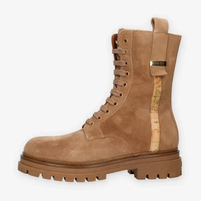 Alviero Martini Prima Classe Anfibi camel e Geo Classic in pelle