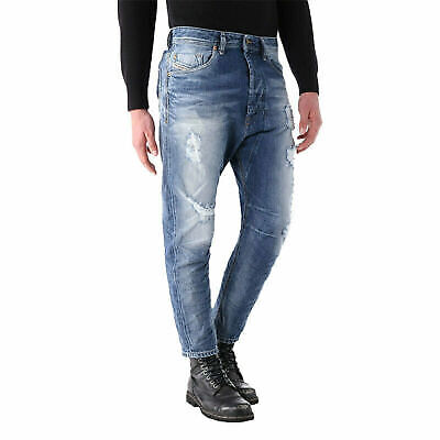 Pantalones de mezclilla para hombre diésel NARROT 0848I WASH azul ZANAHORIA REGULAR PRECIO DE VENTA SUGERIDO POR EL FABRICANTE 170 £ - Imagen 2 de 9