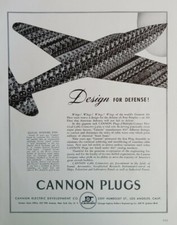 CANNON PLUGS "Design for Defense" -1941 Fortune Magazine Full Page Advertisement