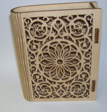 Wood Carved Decorative Storage Container for Small Bible Diary etc Vintage