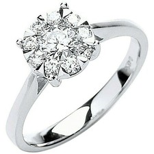 Real Diamond Ring 18ct White Gold 0.50 Carat Weight of Diamonds