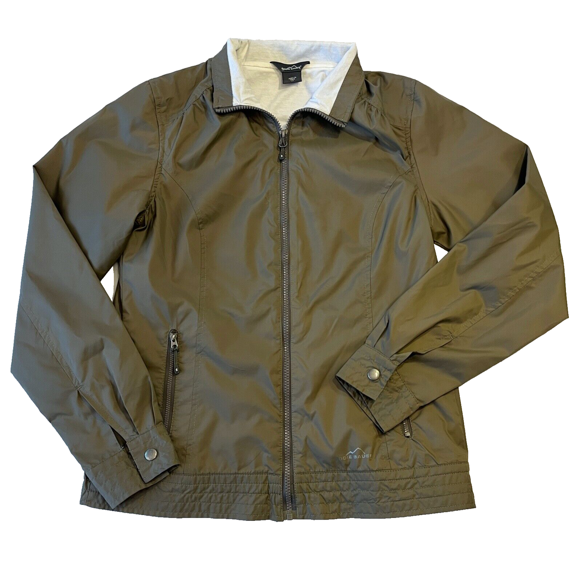 Veste Eddie Bauer Femme – Verte, Coupe-vent, Légère, Capuche – Taille M – Occasion