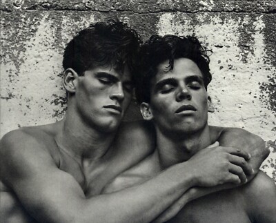 1983 Bruce Weber Nude Twin Brothers Male Models Embrace Art Photo