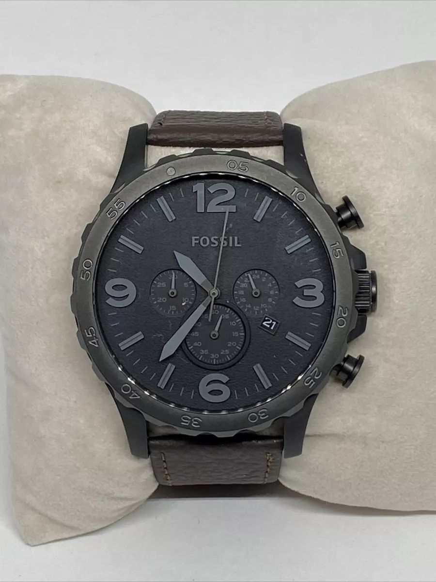 Fossil Nate JR1401 Men\'s Brown Leather Analog Dial Quartz Genuine Watch  VK316 | eBay