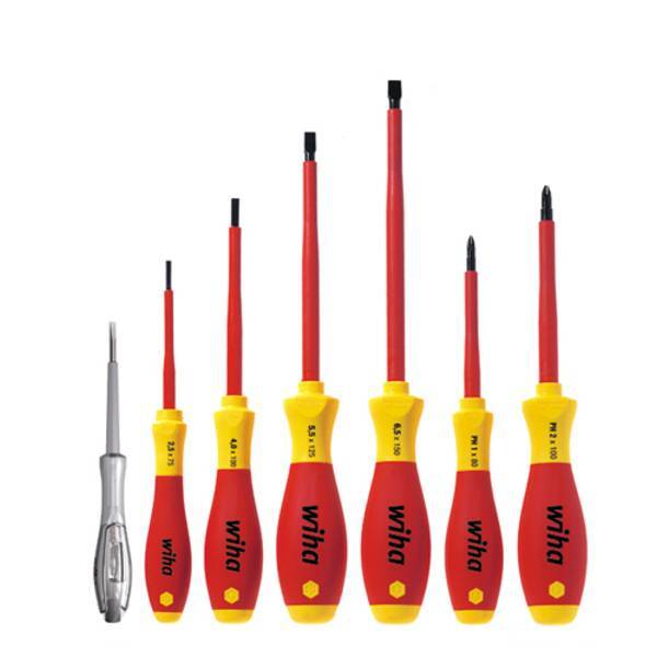 Kit cacciaviti vde 7 parti wiha softfinish electric 320n k7 taglio croce
