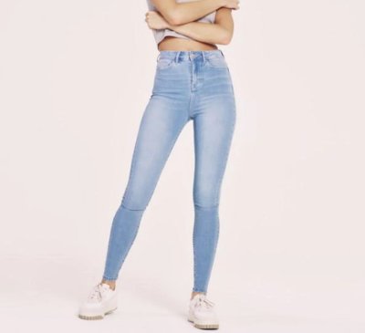 Jack Wills Toni Skinny High Rise Jeans Ladies Light Wash UK Size 30W/28L  #REF3