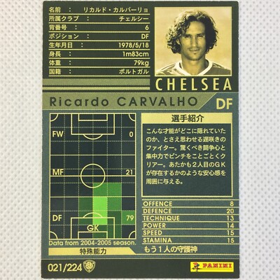Panini WCCF 2004-05 Ricardo Carvalho Chelsea 021 Real Madrid