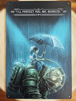   Blechschild Metallschild Gaming BioShock Bioshock Mr Bubbles Tin Sign 