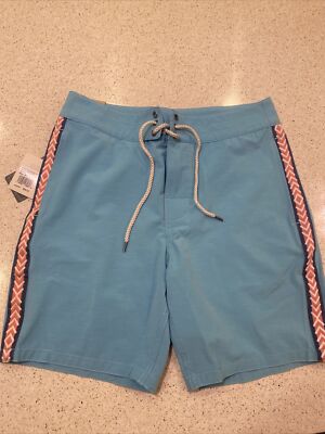 NWT Faherty Brand Men's Vintage Tape Boardshorts Trunks Sky
