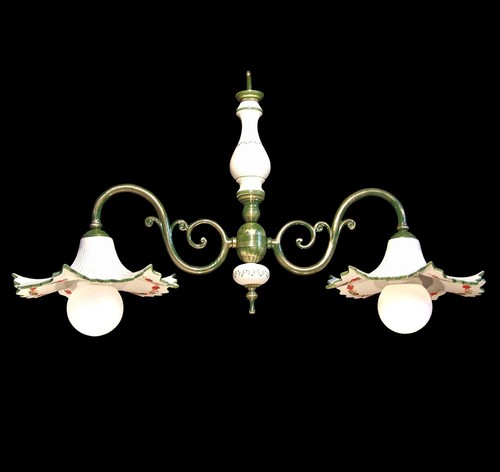 Appliques Lampe Murale En Laiton Avec Céramique Verte Pour Salle De Bain Chambre