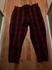 Woolrich Vintage Hunting Pants Red Black Plaid Wool 38 X 27