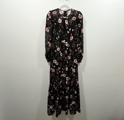 how to walk in floor length dress Uliana Black Floral Lace Halterneck Maxi Dress - Black