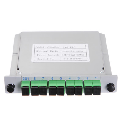 PLC Green 1X8 Blade Optical Carrier-class Fiber Optic Splitter 0.5M SC/APC 