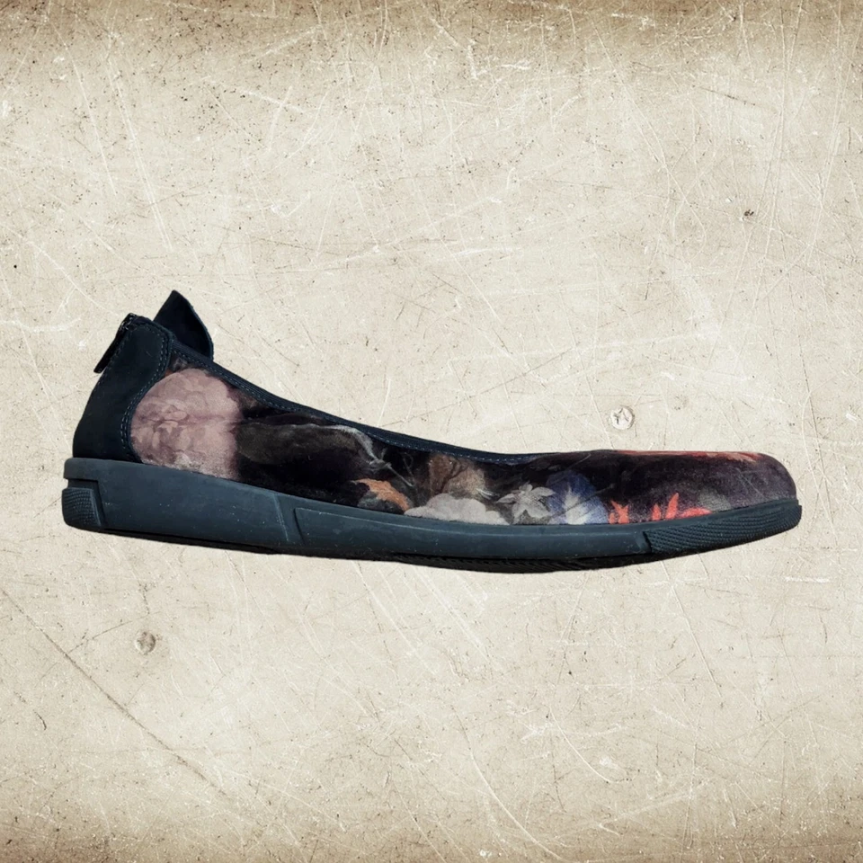 Suela de goma flexible sin cordones floral de terciopelo Sesto Meucci hecha en Italia 9 Foto 2 de 4