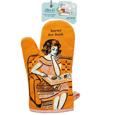 Blue Q Oven Mitt Kitchen Horny for Food Bread French Cuisine Thai India NWT NEW