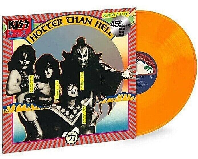 KISS Hotter than Hell 45th Anniversary Orange Vinyl Limited Edition Ace Gene OOP