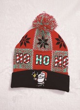 Christmas Snowflake Xmas Unisex Beanie Hat Santa One Size Red C 